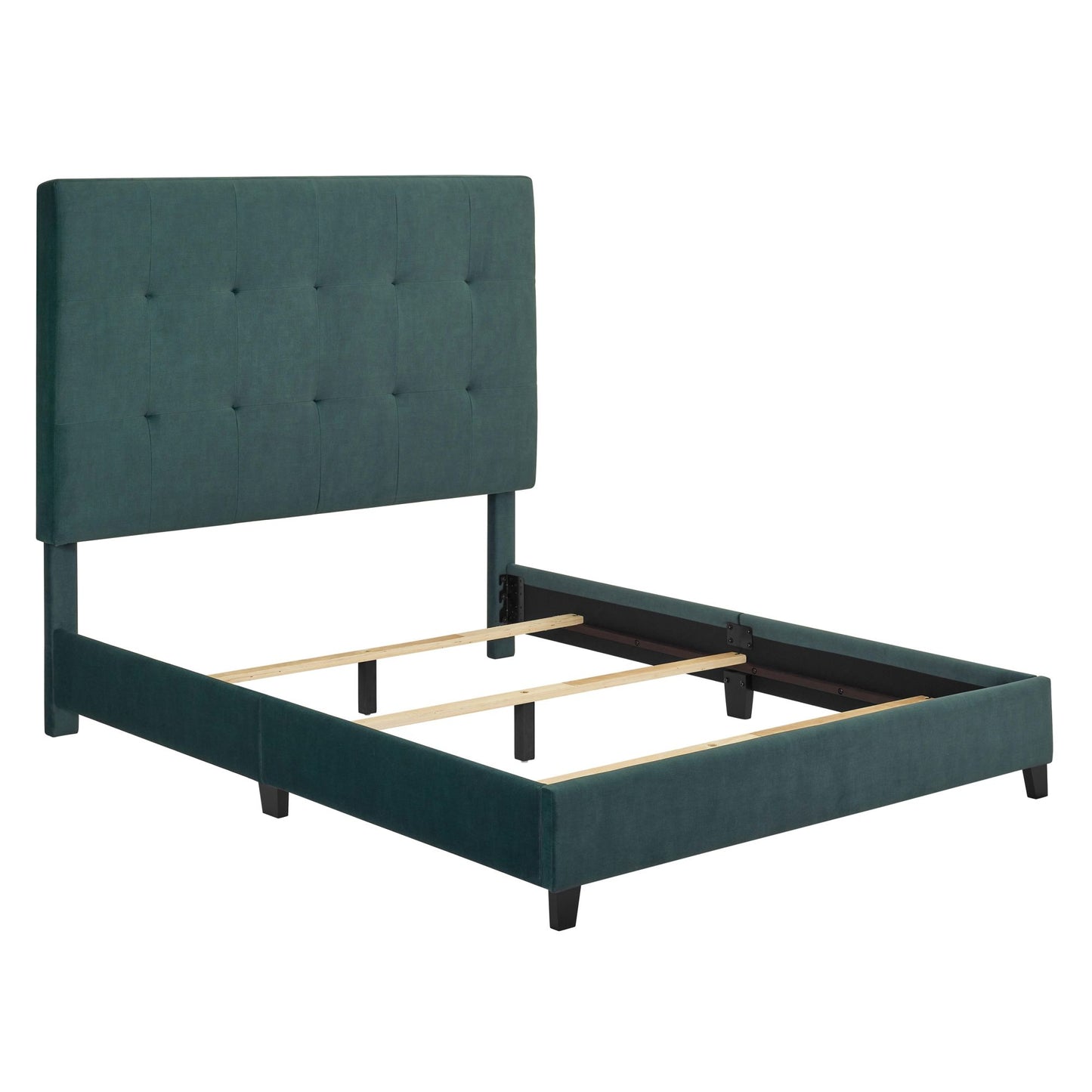 bridgevine home queen size green velvet tufted upholstered platform bed