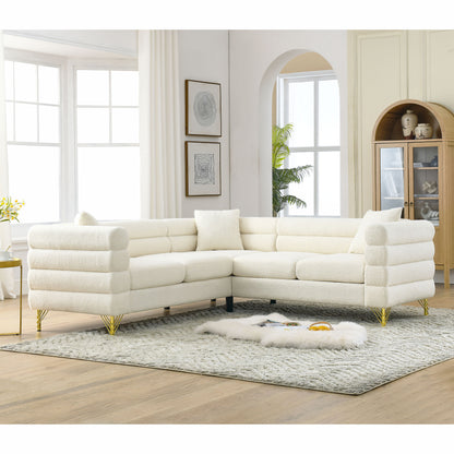 L-Shaped Sectional Couch, 5-Seater Corner Sofa