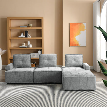 Chenille L-Shape Modular Sectional Sofa