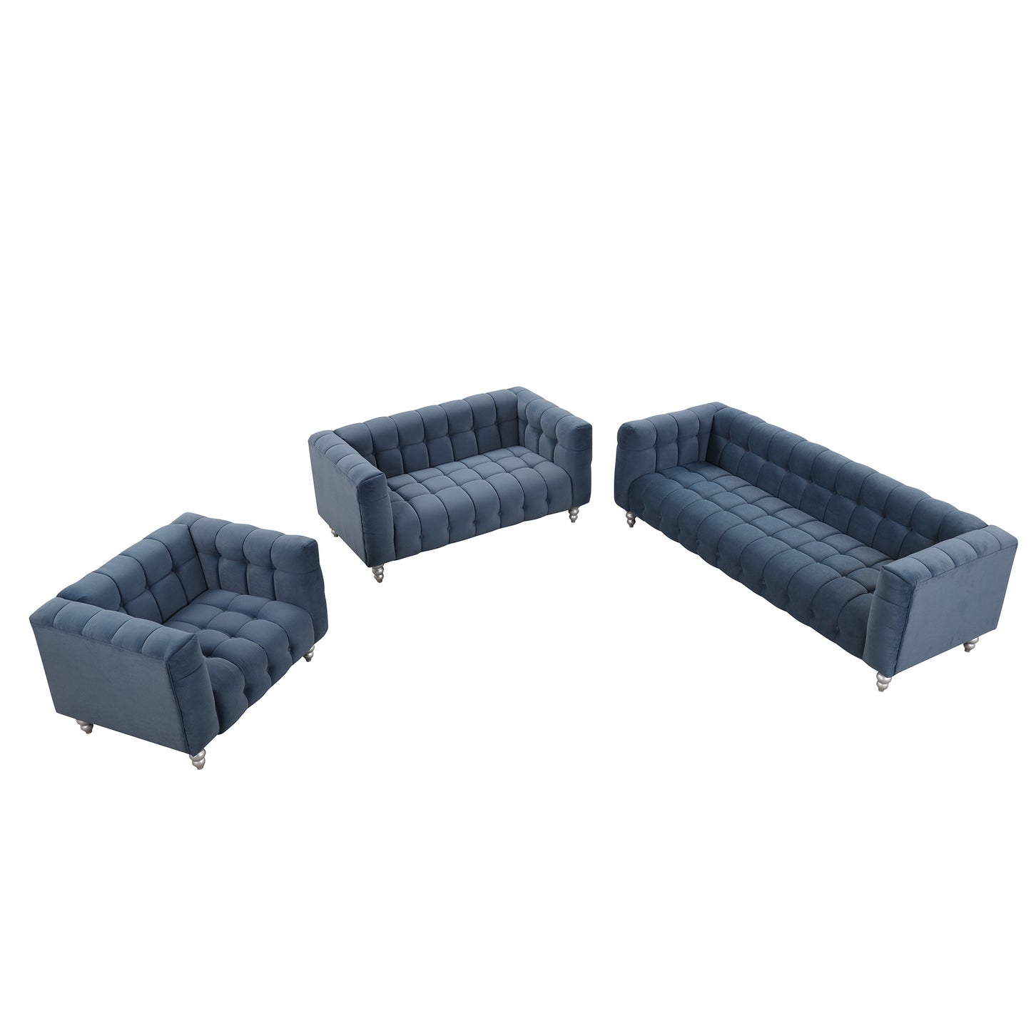 zuli 3-piece sofa set, blue