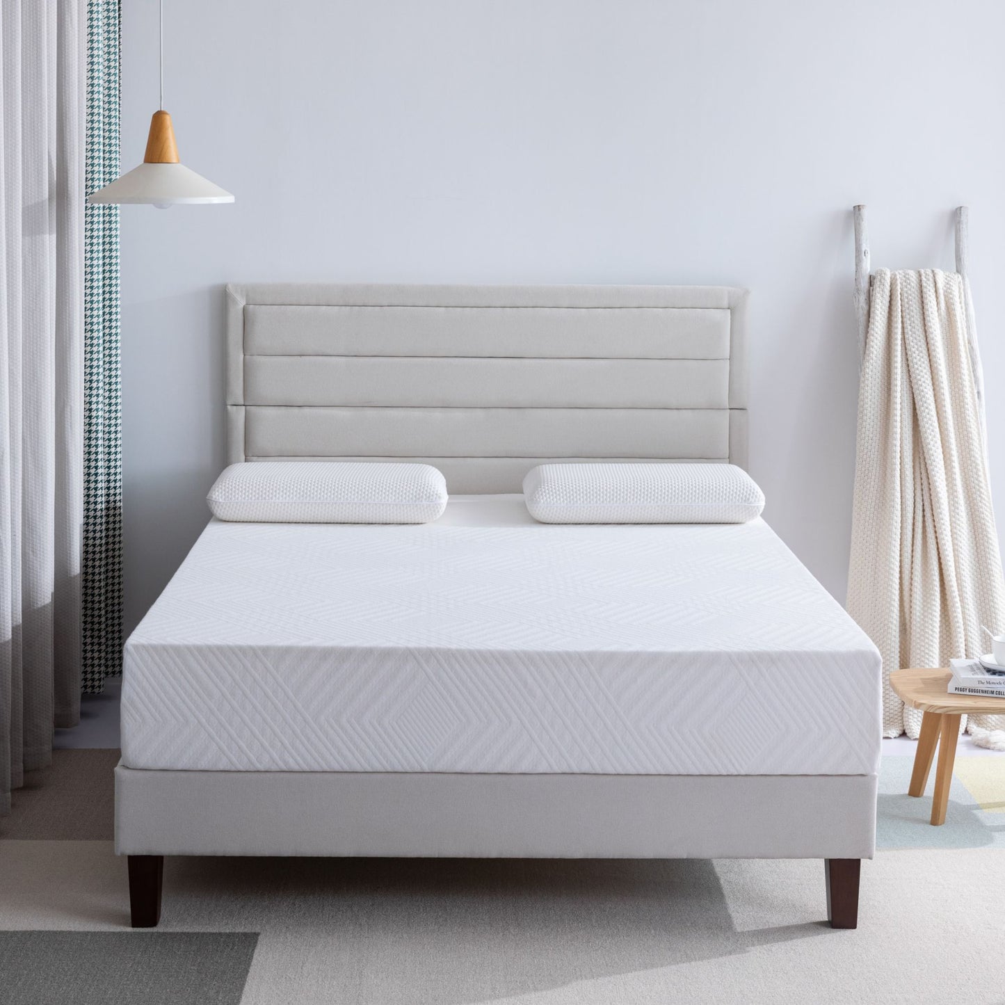 queen 12 inch gel memory foam mattress for a cool sleep, bed in a box, green tea infused, certipur-us certified, made in usa