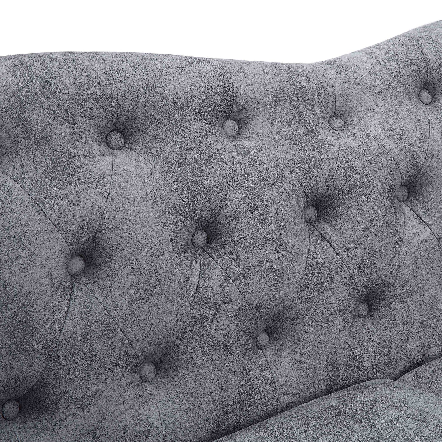 classic traditional l upholstered sofa, grey