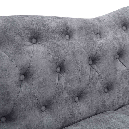 Classic Traditional L Upholstered Sofa, Grey