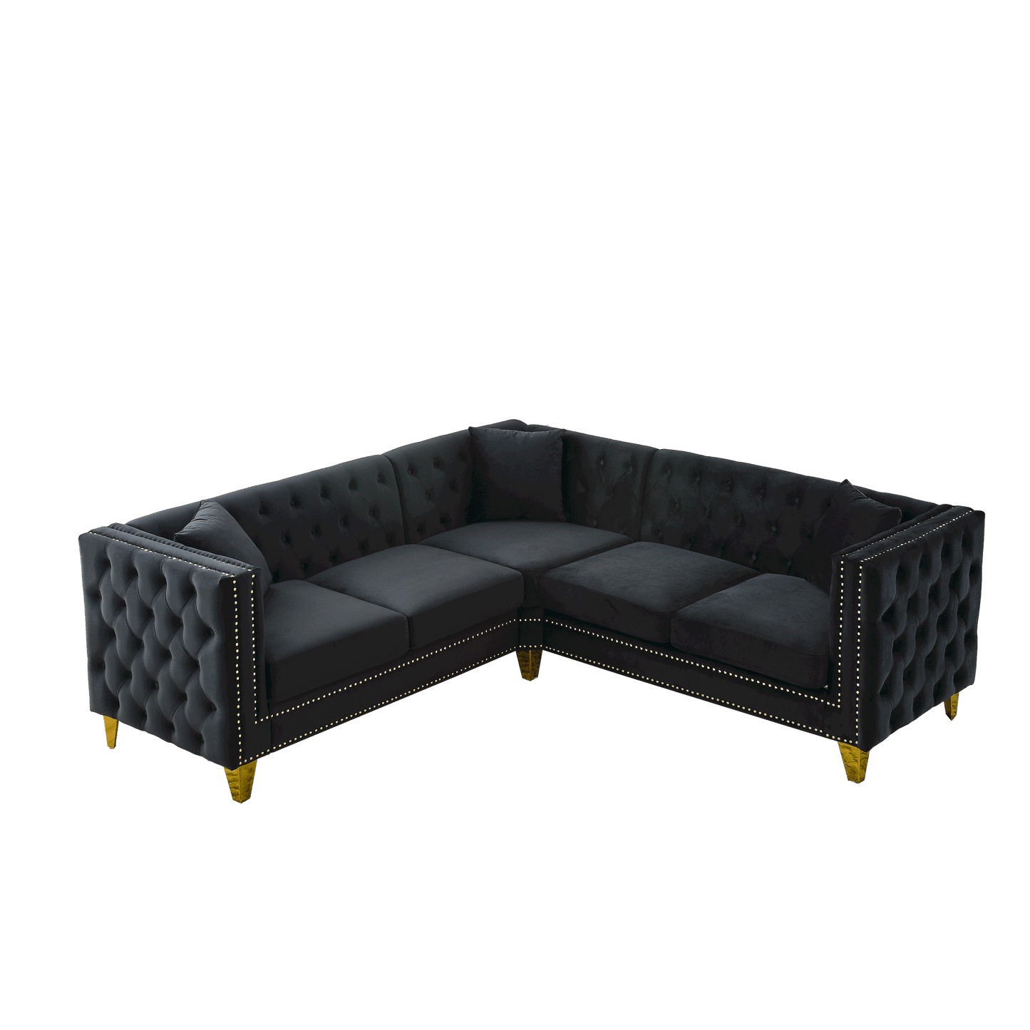 zara velvet 5-seater corner sofas