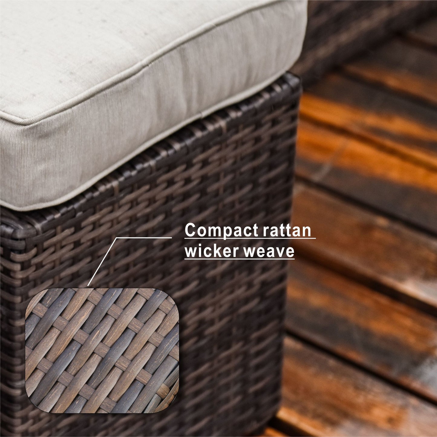 direct wicker 7-piece pe rattan wicker patio sectional sofa set with cushions