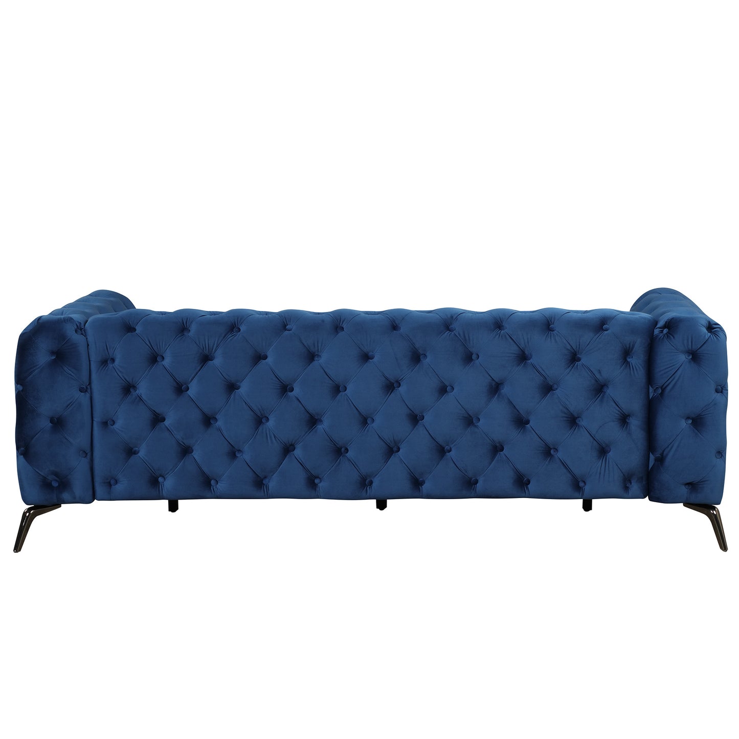 sara velvet upholstered sofa blue