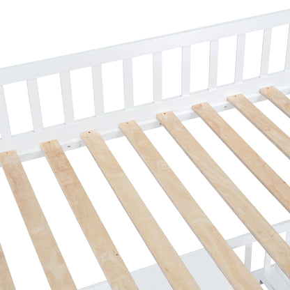 Full-Over-Full Bunk Bed with Changeable Table, Pink