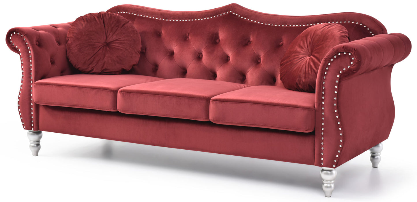 hollywood sofa, burgundy