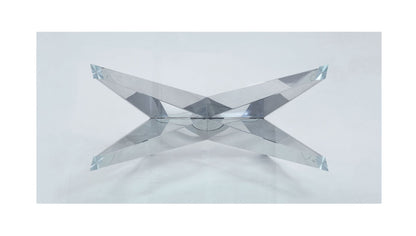 ACME Dekel Dining Table, Clear Glass & Stainless Steel