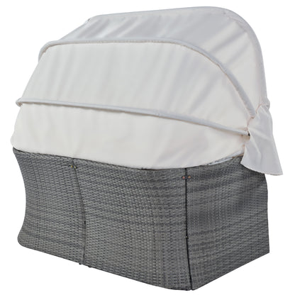 Daybed/Sunbed with Retractable Canopy Set
