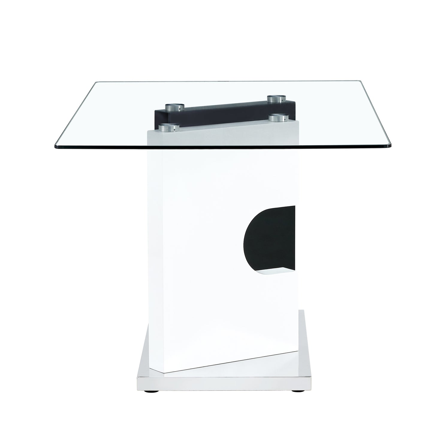 ruby 6-piece dining table set, black/white