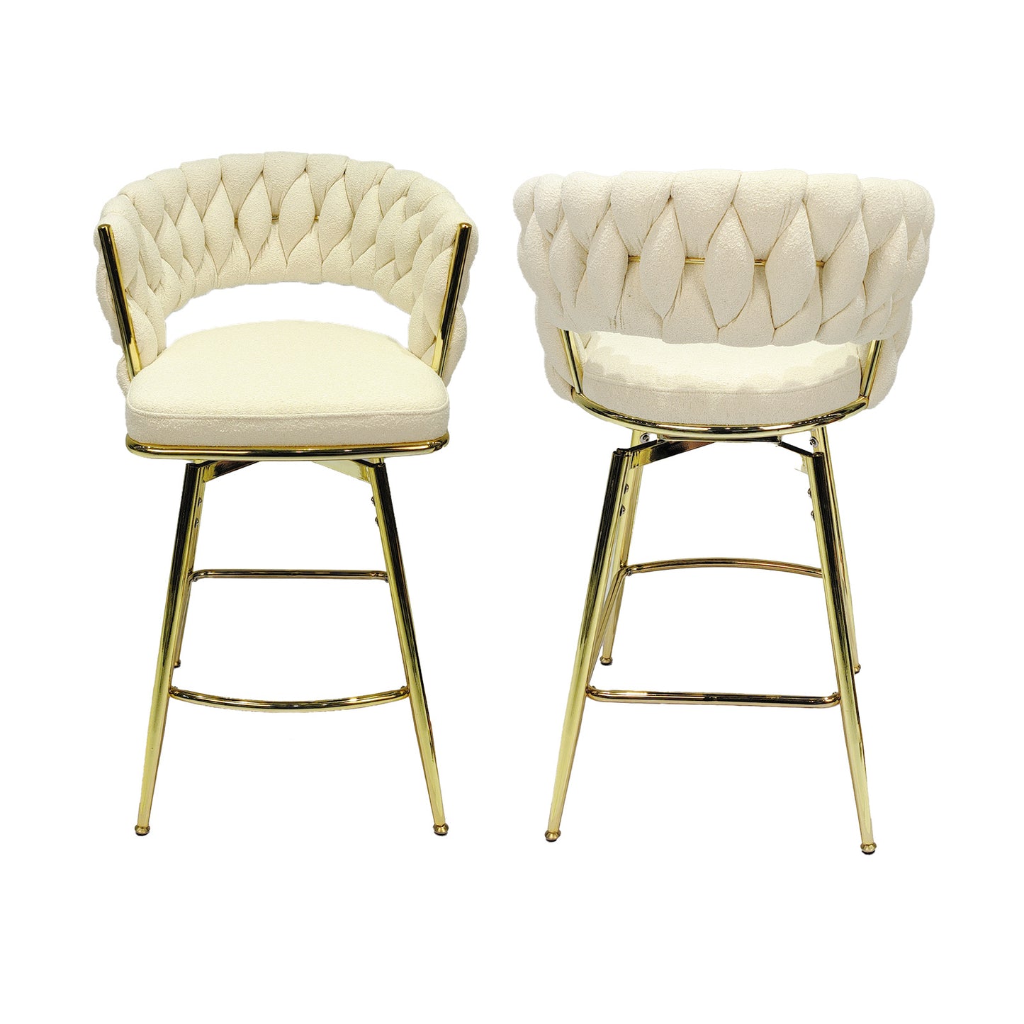 bar chair toweling woven bar stool set of 4, white