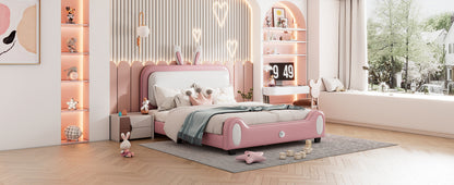 Upholstered Rabbit-Shape Princess Bed