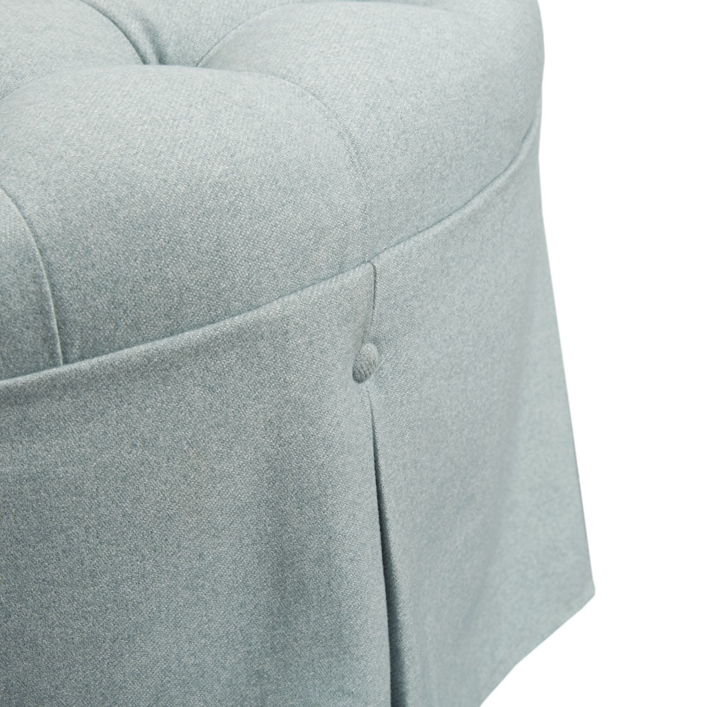 skirted tufted 32" round ottoman