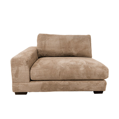 Bella Tan Corduroy Left-Facing 3-piece Sectional