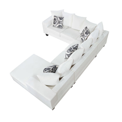 Elegant Velvet Corner Couch with Lots of Pillows