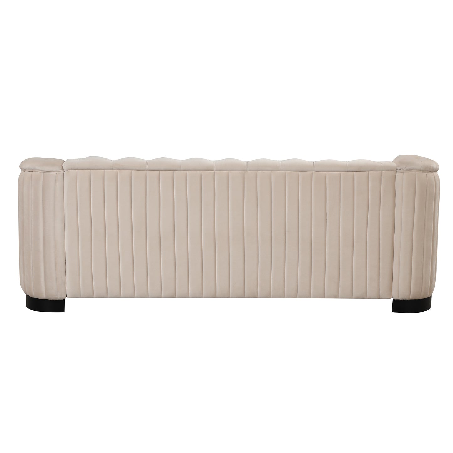 mid century velvet upholstered sofa