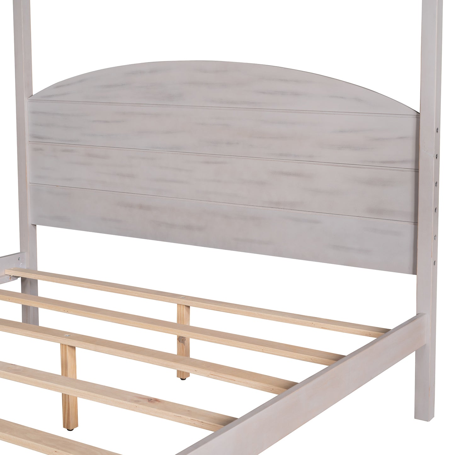 queen size canopy platform bed with headboard and support legs