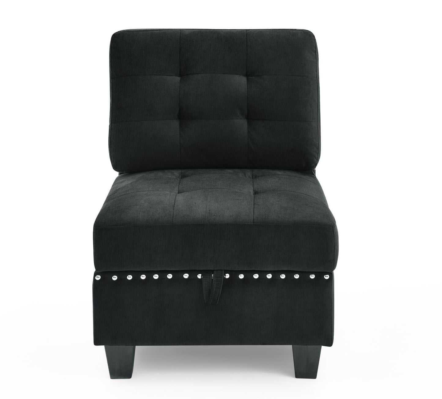 rene u shape modular sectional sofa, black velvet