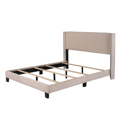 Velvet Upholstered King Platform Bed
