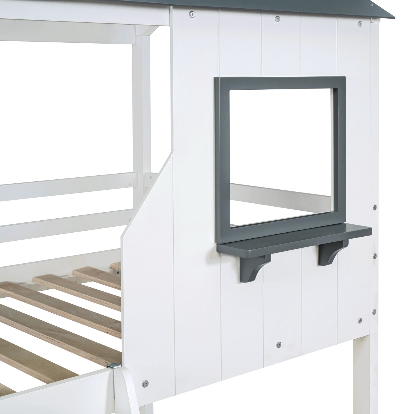 twin over twin bunk bed with roof