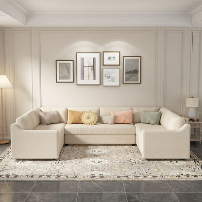 UStyle 3 Pieces Upholstered U-Shaped Sectional