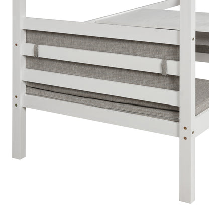 Functional Loft Bed Twin Size,White