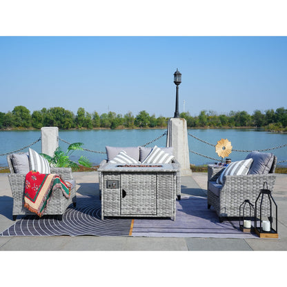 Direct Wicker Fire Pit Table With Chair Rattan Wicker Sofa Set