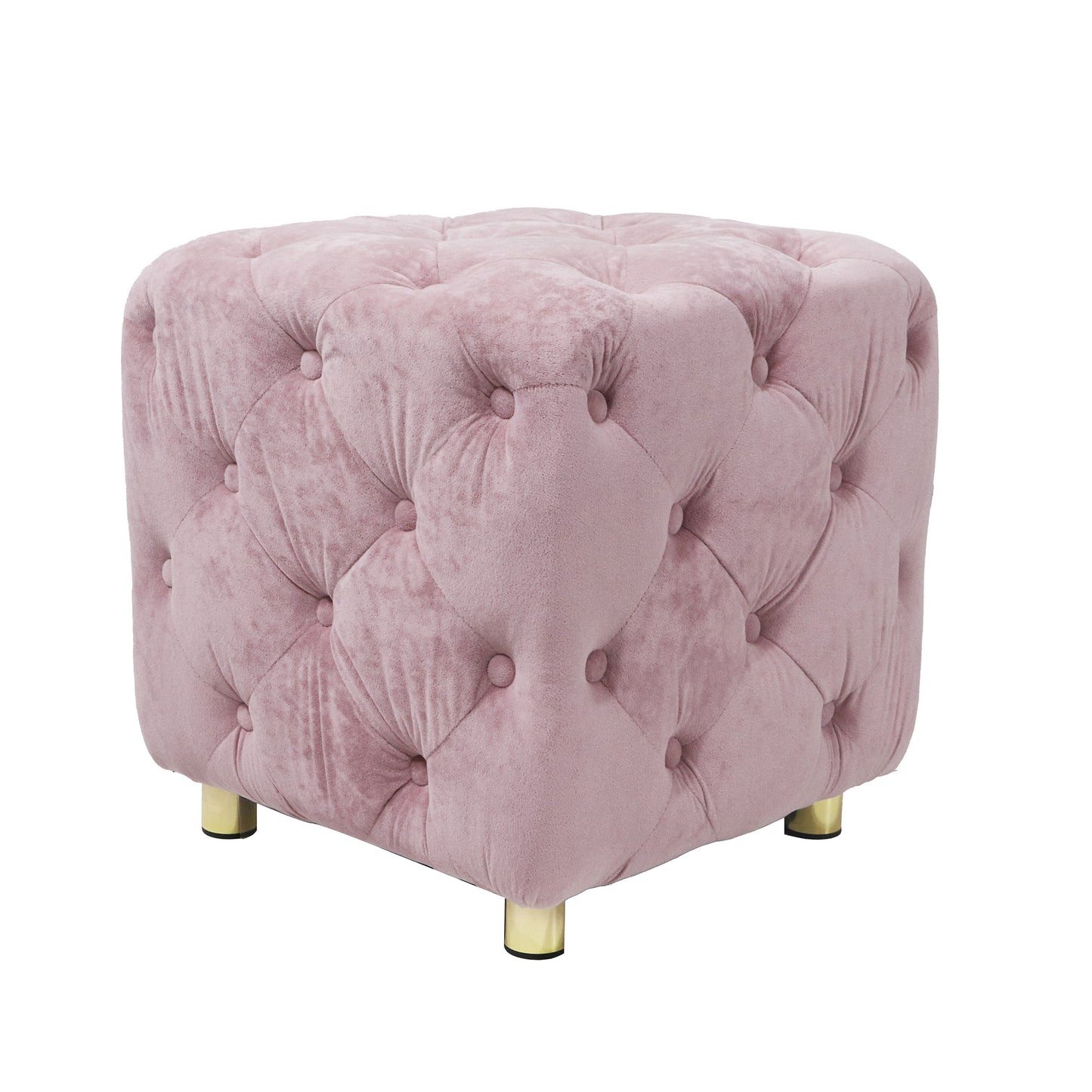 pink modern velvet upholstered ottoman