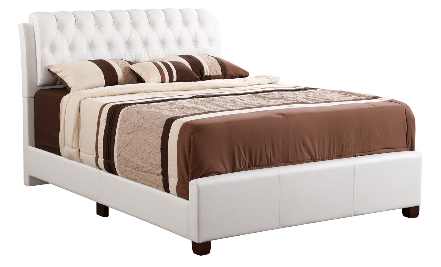 marilla upholstered  bed, white