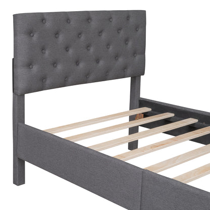Linen Upholstered Platform Bed