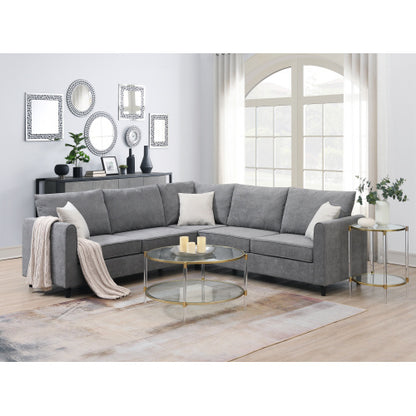 Modern L Shape Couch with 3 Pillows
