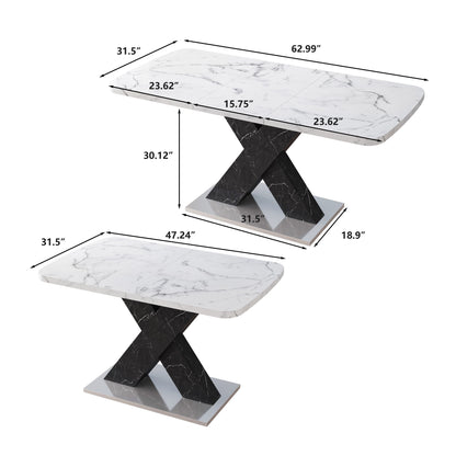 Lux Extendable Marble Square Dining Table