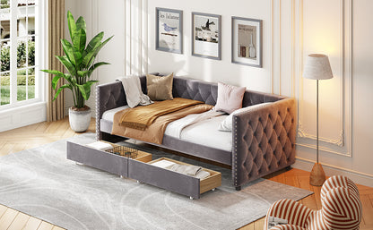 Sara Velvet Upholstered Sofa Bed