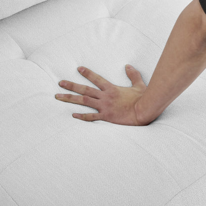 U shape Modular Sectional with Ottoman, Ivory