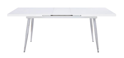 ACME Weizor Dining Table, White High Gloss & Chrome