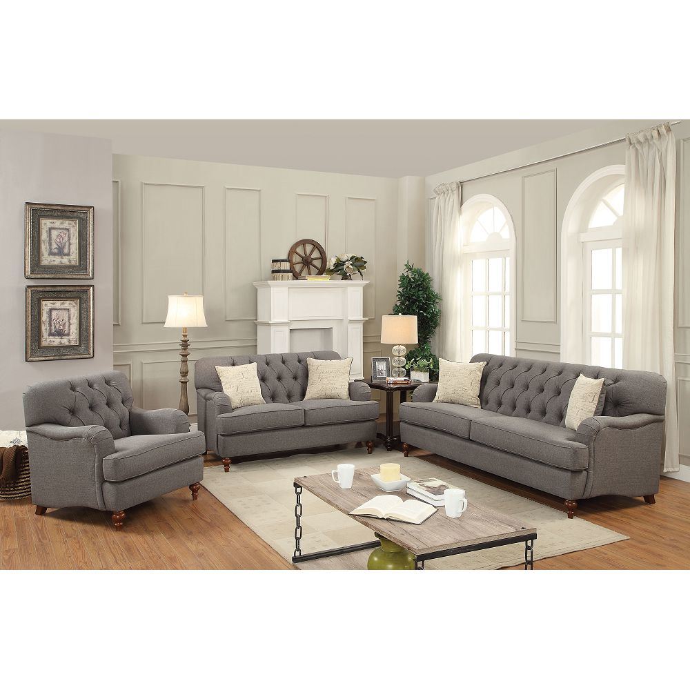 alianza loveseat w/2 pillows in dark gray