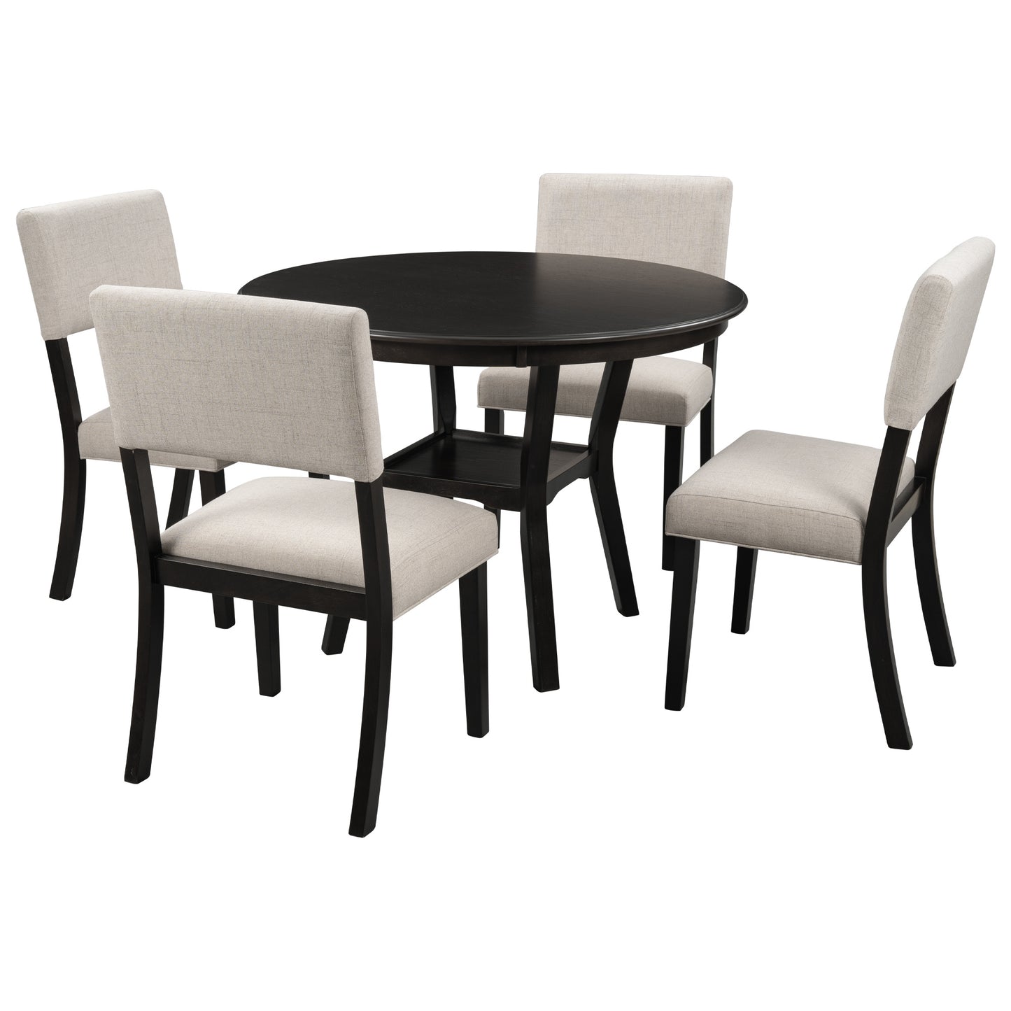 5-piece kitchen dining table set, espresso