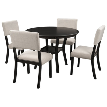 5-Piece Kitchen Dining Table Set, Espresso