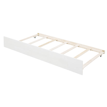 Wood Canopy Bed with Trundle