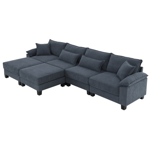 emily u shaped couch with armrest bags