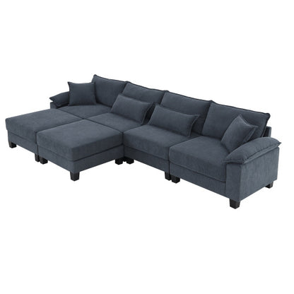 Emily U Shaped Couch with Armrest Bags