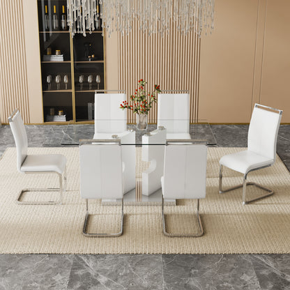 Ruby 6-Piece Dining Table Set, White
