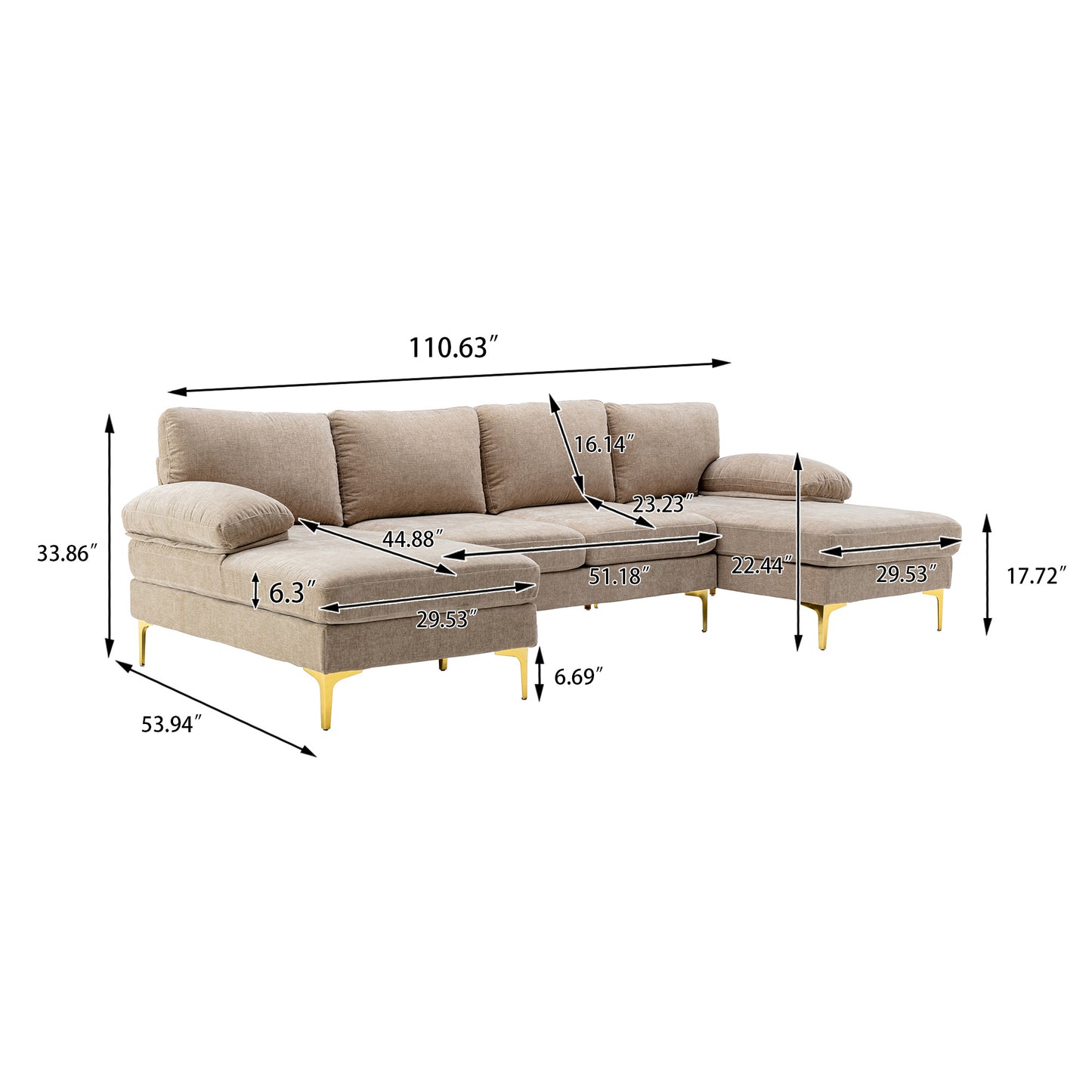 coolmore sectional sofa, camel