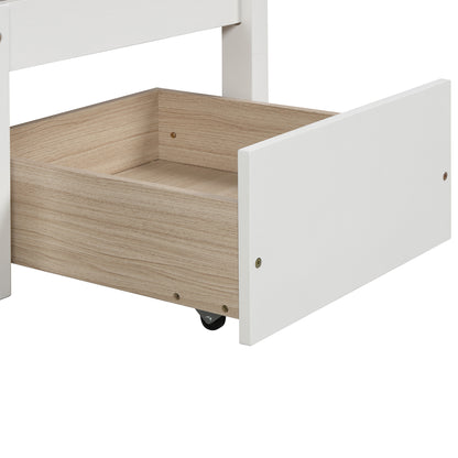Functional Loft Bed Twin Size,White