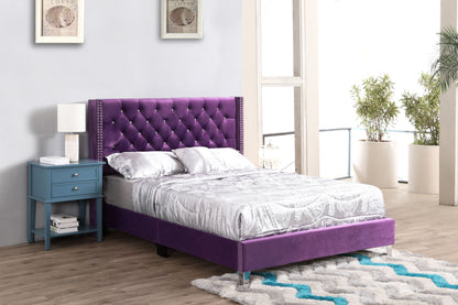 Julie Queen Upholstered Bed , Purple