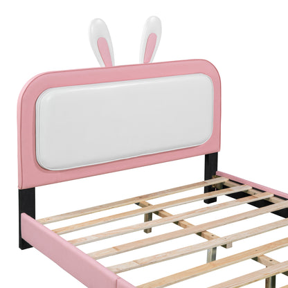 Upholstered Rabbit-Shape Princess Bed