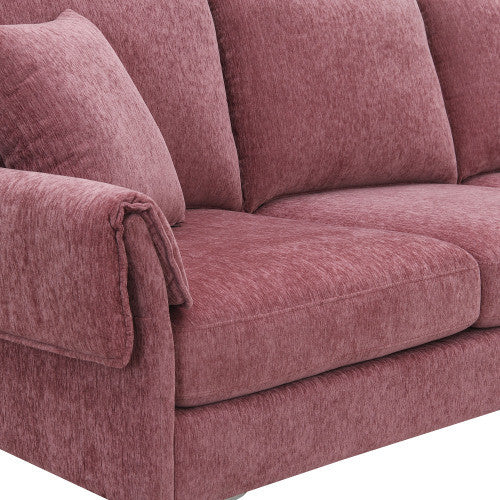 chenille l-shaped sofa with 2 pillows