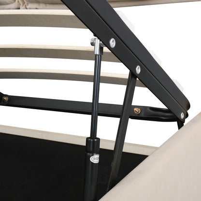 Upholstered Platform bed with a Hydraulic Storage System