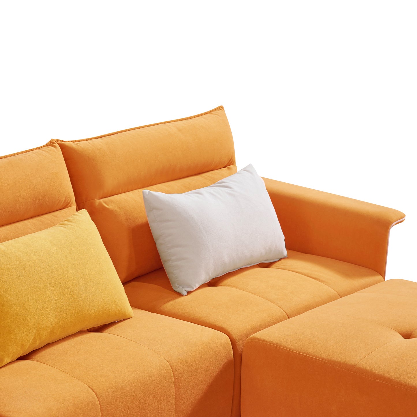 u-shaped sectional sofa with 2 removeable ottoman and 4 pillows